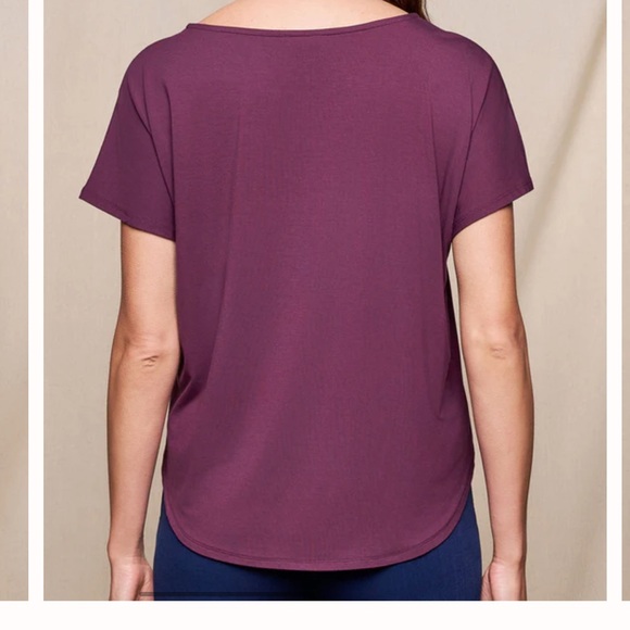 Sivana Bamboo Luxe Dolman Tee, Fig, Small - Picture 2 of 10